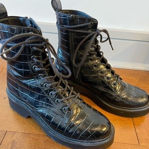 Steve Madden Croc Combat Boots - Size 9 - worn minimally